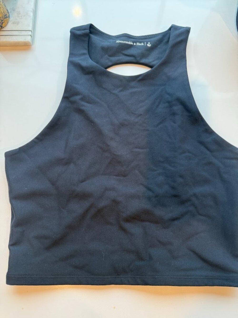 Abercrombie & Fitch Your Personal Best Cropped Black Workout Tank | Size S